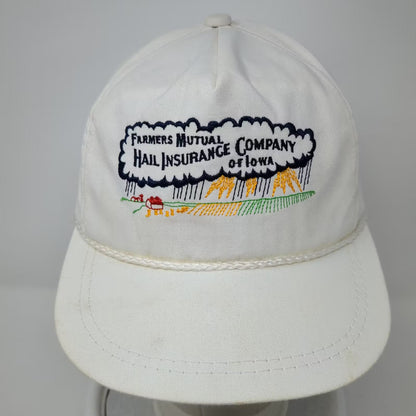 K-Products Farmers Mutual Hail Insurance Company Iowa Trucker White OSFA Vintage