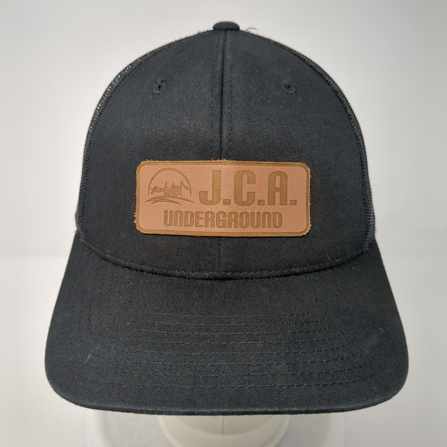 J.C.A. Underground Snapback Trucker Hat Black OS Adjustable Mesh Back Yupoong