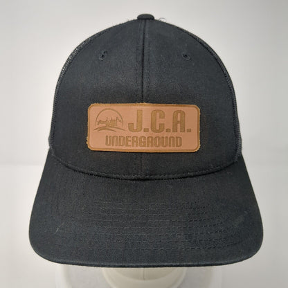 J.C.A. Underground Snapback Trucker Hat Black OS Adjustable Mesh Back Yupoong