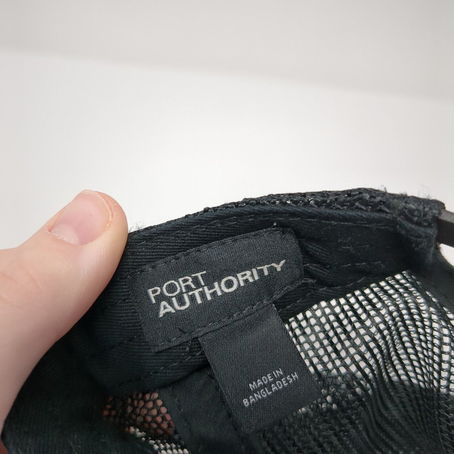 Port Authority Snapback Trucker Hat Gray One Size Adjustable Mesh Back Blank