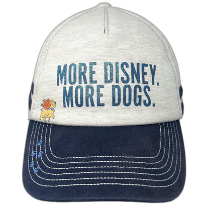 Disney 5 Panel Gray Blue One Size More Dogs Lady Snapback Hat Glitter Tramp Paw