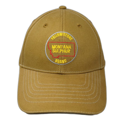 Montana Sulphur Yellowstone Brand Baseball Cap Brown One Size Strapback Hat