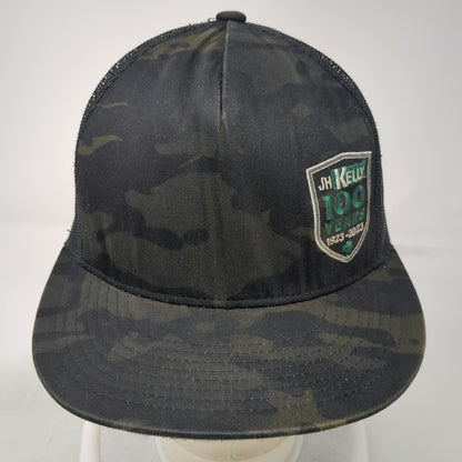 Yupoong Trucker Hat Black Camo One Size JH Kelly 100 Years 1923-2023 Mesh