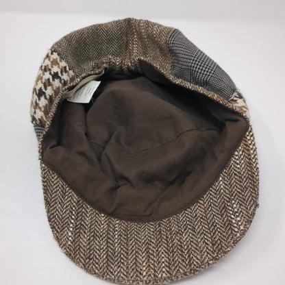 Cappelli Newsboy Hat Multicolor One Size Houndstooth Chevron Acadamia Wool Blend