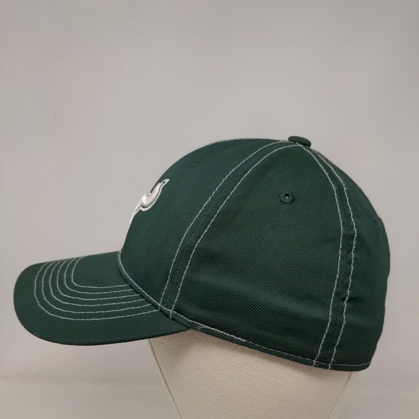 Top of the World Men's Fitted Hat Green S-M Embroidered USF Bulls Logo
