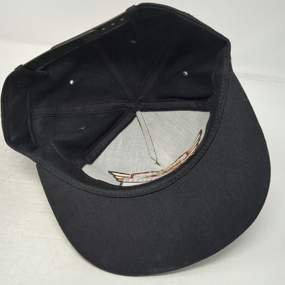 K-Products 5 Panel Black Hat Red Baron Stearman Squadron Scrambled Eggs Vintage