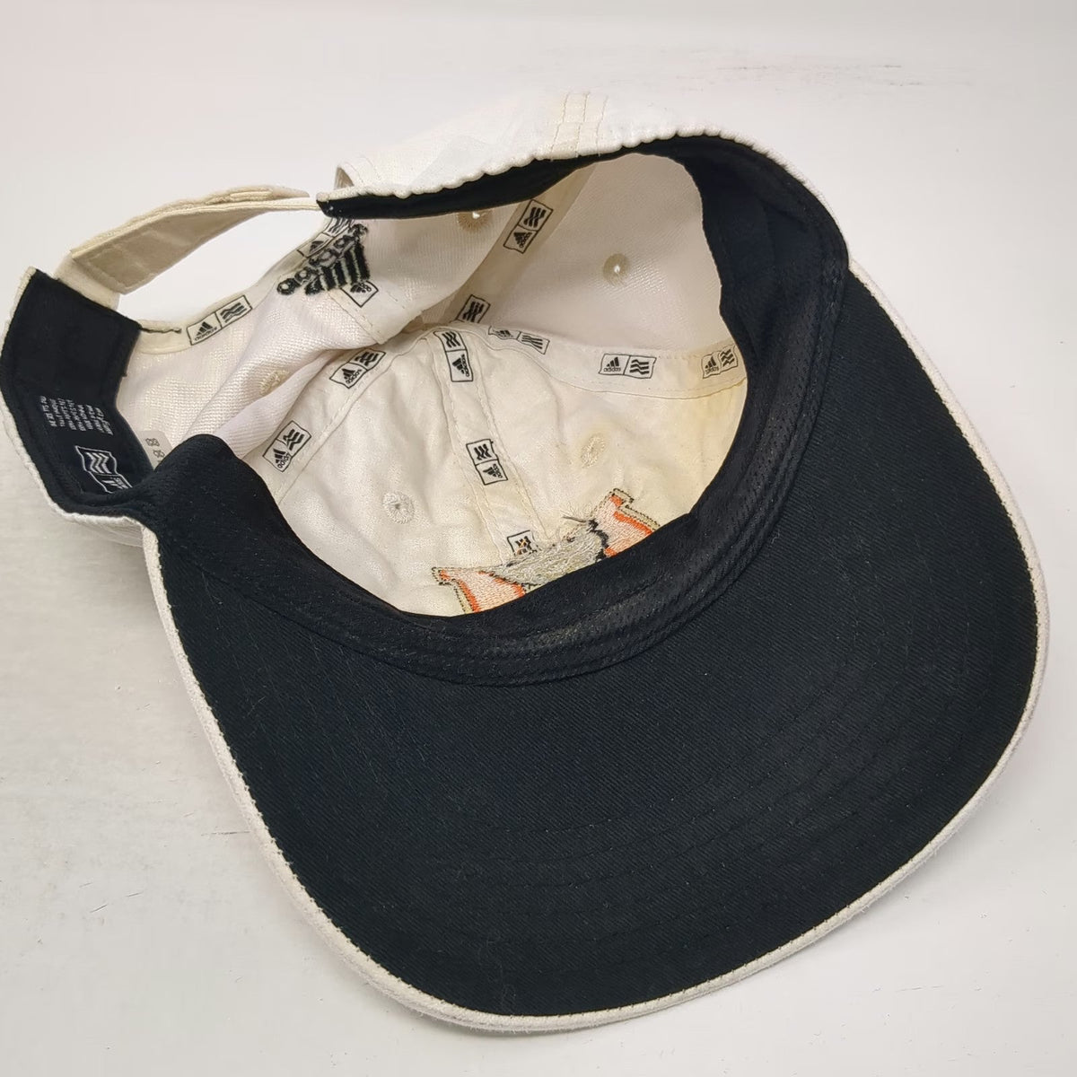 Mercer Bears NCAA adidas Cap White Orange Black One Size Strapback Logo Curved