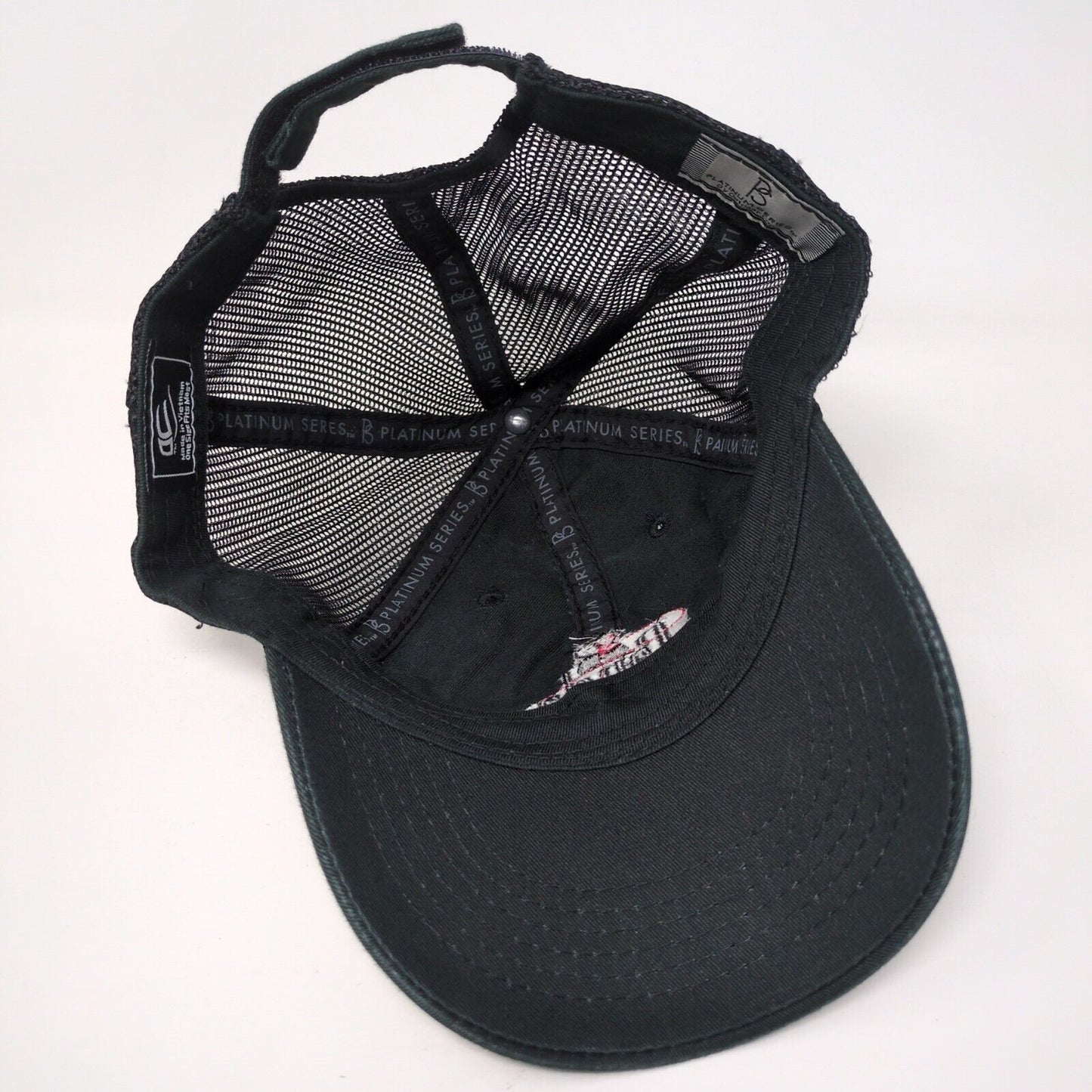 Panda Embroidery Strapback Mesh Back Trucker Hat Black OSFM Outdoor Cap