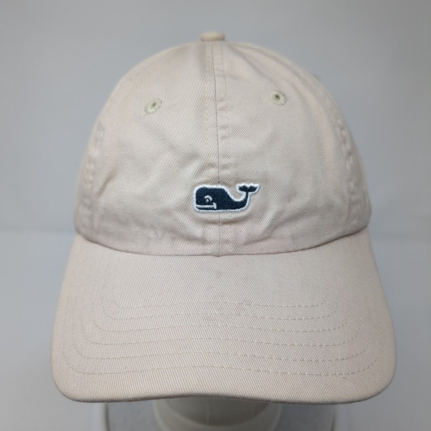 Vineyard Vines Whale Slideback Hat Tan One Size Adjustable Embroidered