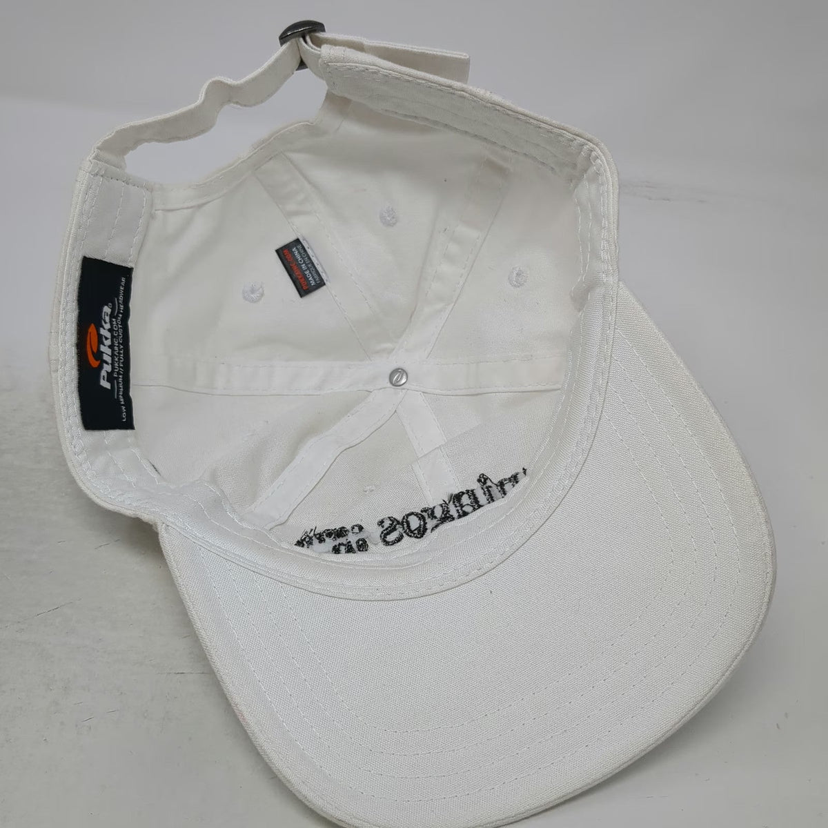 Pukka Baseball Cap White One Size Slideback Flamingos Coffee Bar Embroidered Hat