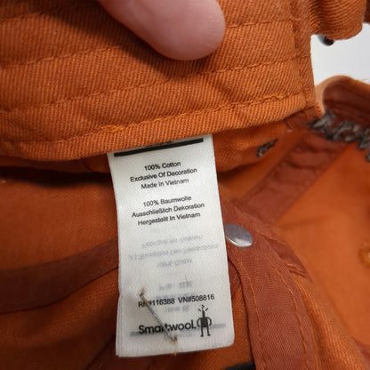 Smartwool Baseball Cap Orange One Size Cotton Patch Logo Adjustable Strap Hat