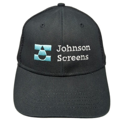 Sportsman Johnson Screens Baseball Cap Black One Size Mesh Back Strapback Hat