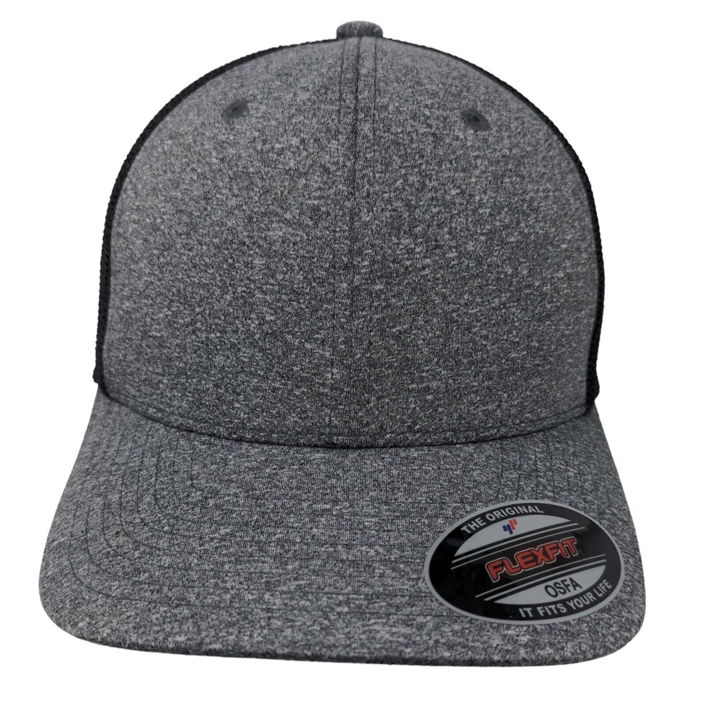 Flexfit Men's Mesh Back Fitted Hat Gray Size OSFA Blank W/Sticker