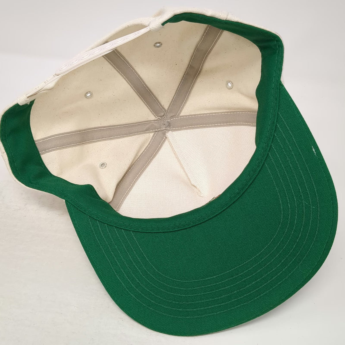 K-Products 5 Panel Hat White Green OSFM Asgrow Seed Snapback Made in USA Farm