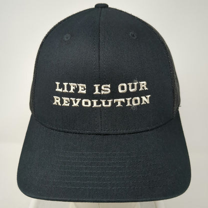 Yupoong Trucker Hat Black One Size Life Is Our Revolution White Rose Resistance