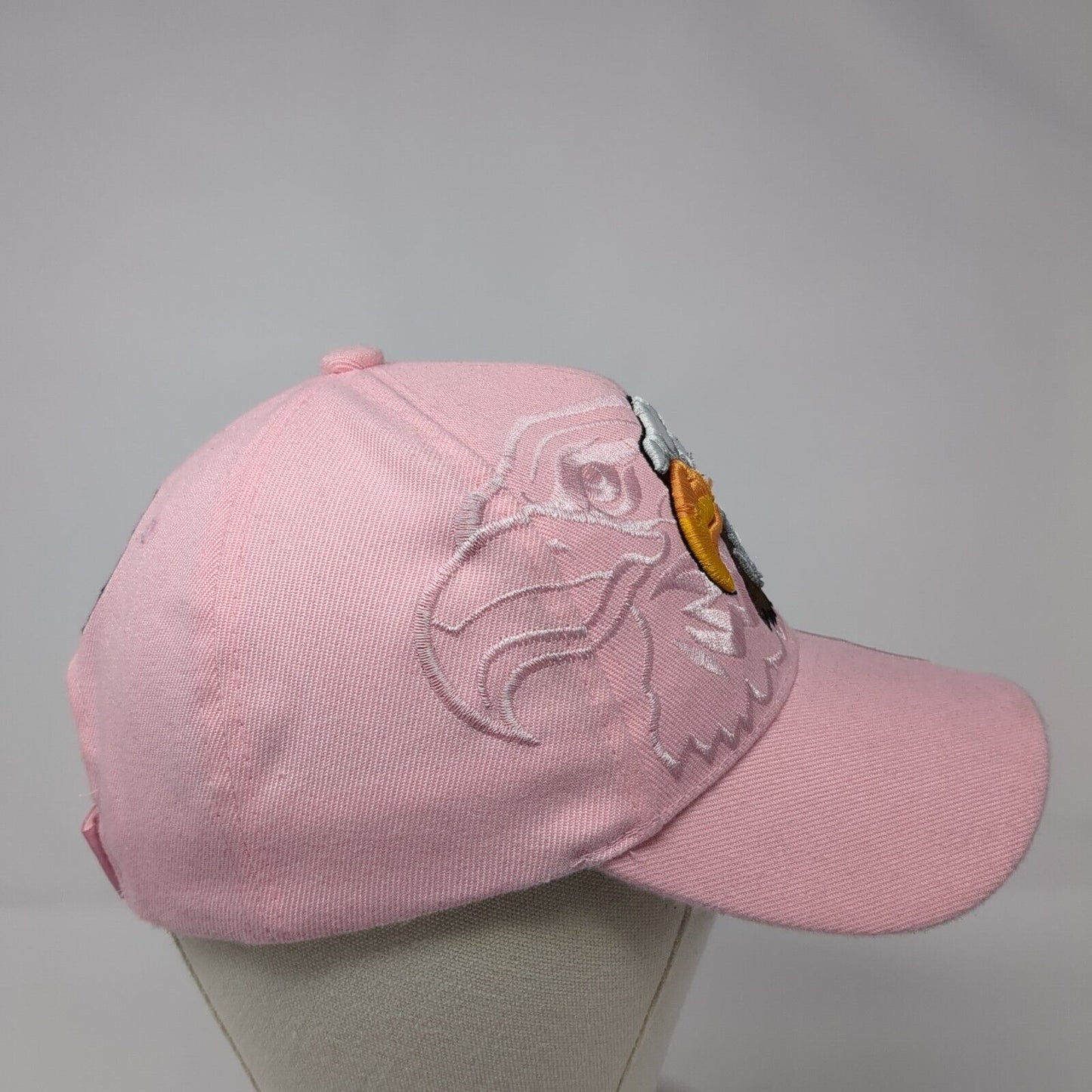 Eagles Strapback Hat Pink One Size Adjustable Embroidered 6 Panel