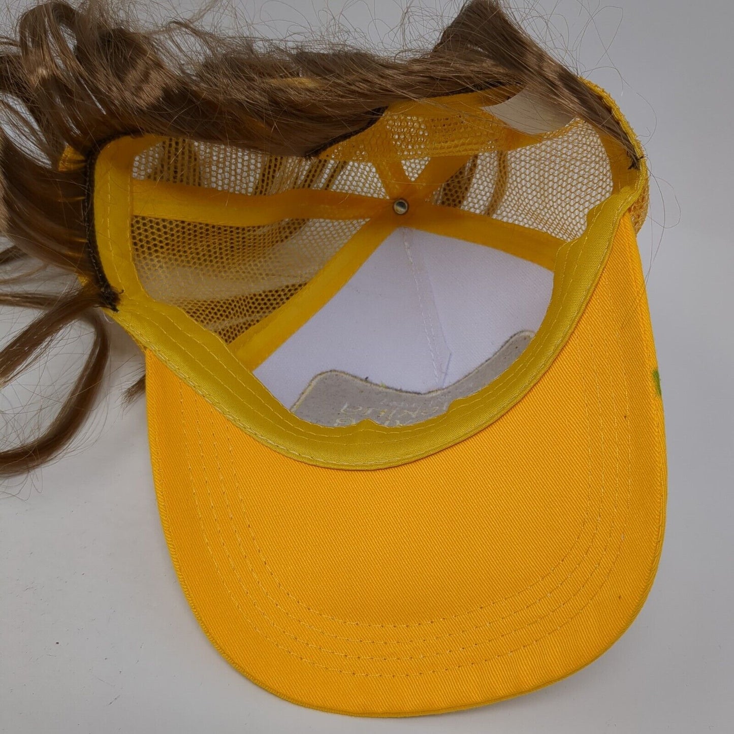 Holly Nass Trucking Service Wig Trucker Hat Yellow OS Adjustable Mesh Back