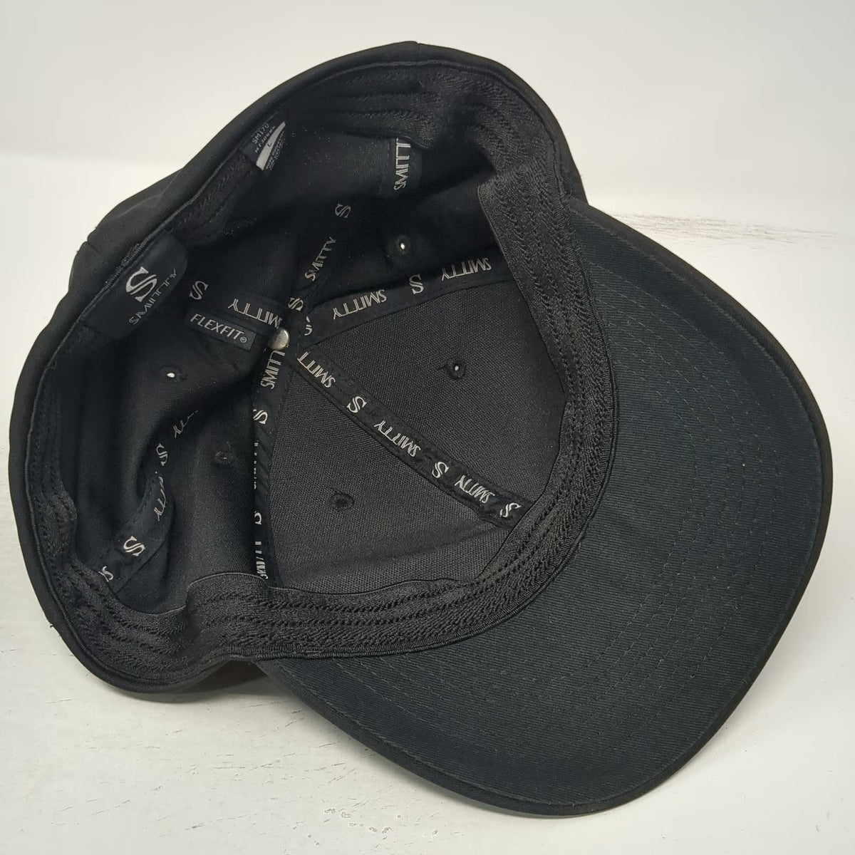 Smitty Baseball Cap Black L Fitted Curved Brim Flexfit Solid Blank Plain Hat