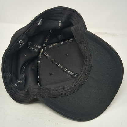 Smitty Baseball Cap Black L Fitted Curved Brim Flexfit Solid Blank Plain Hat