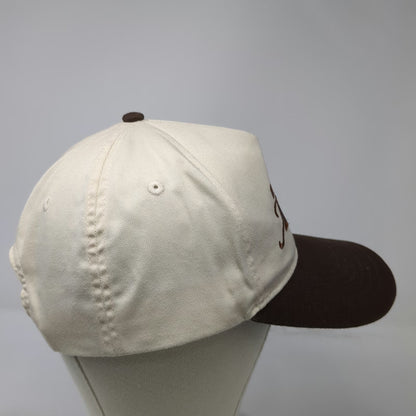 5 Panel Beige Brown One Size Slow Mornings Club Hat Snapback Script Embroidery