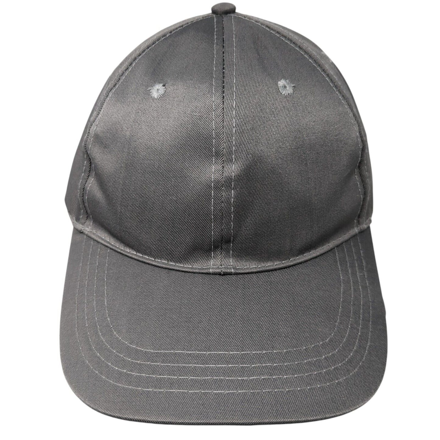 Unbranded Strapback Hat Gray One Size Adjustable Vented Holes 6 Panel Blank