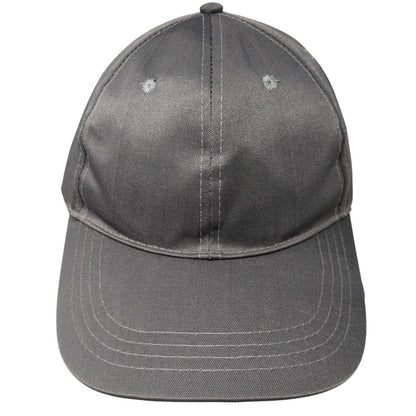 Unbranded Strapback Hat Gray One Size Adjustable Vented Holes 6 Panel Blank
