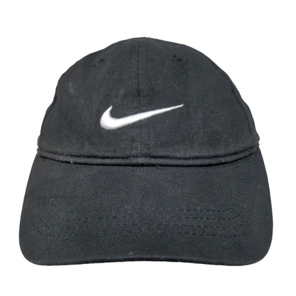 Nike Boy's Strapback Hat Black Embroidered Swoosh Logo 100% Cotton