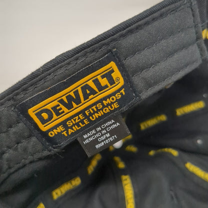 DeWalt Baseball Cap Black One Size Guaranteed Tough Cotton Slideback Hat