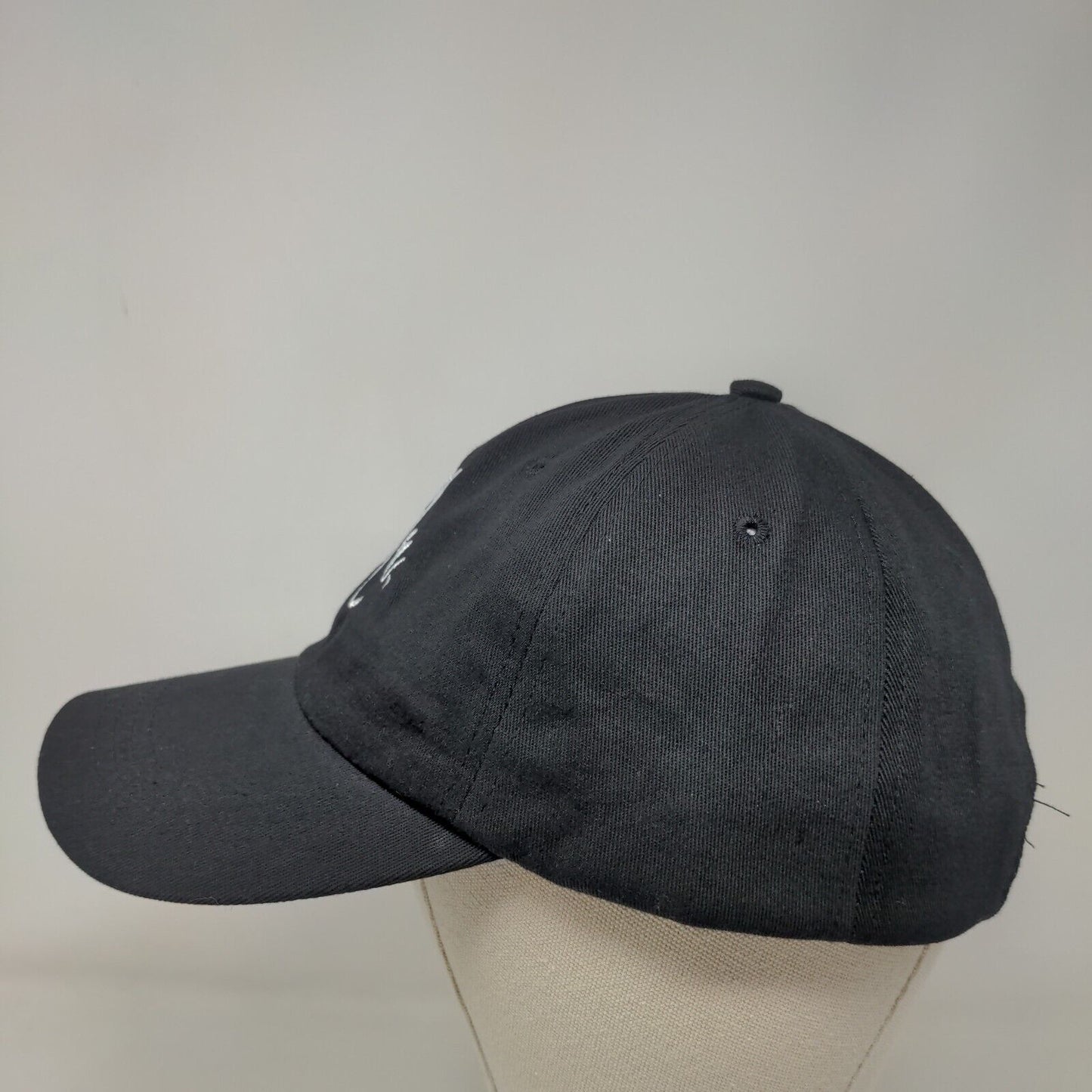 Mr. Slideback Hat Black One Size Adjustable Embroidered 6 Panel Cotton