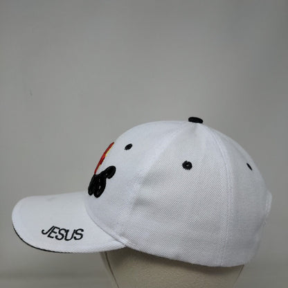 Jesus Slideback Hat White One Size Adjustable Embroidered Vented Holes 6 Panel