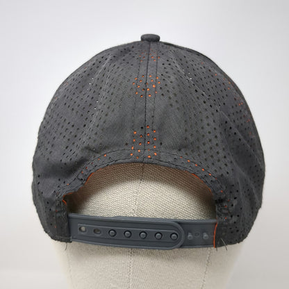 International Trucker Hat Gray One Size Perforated Snapback Orange Underbrim