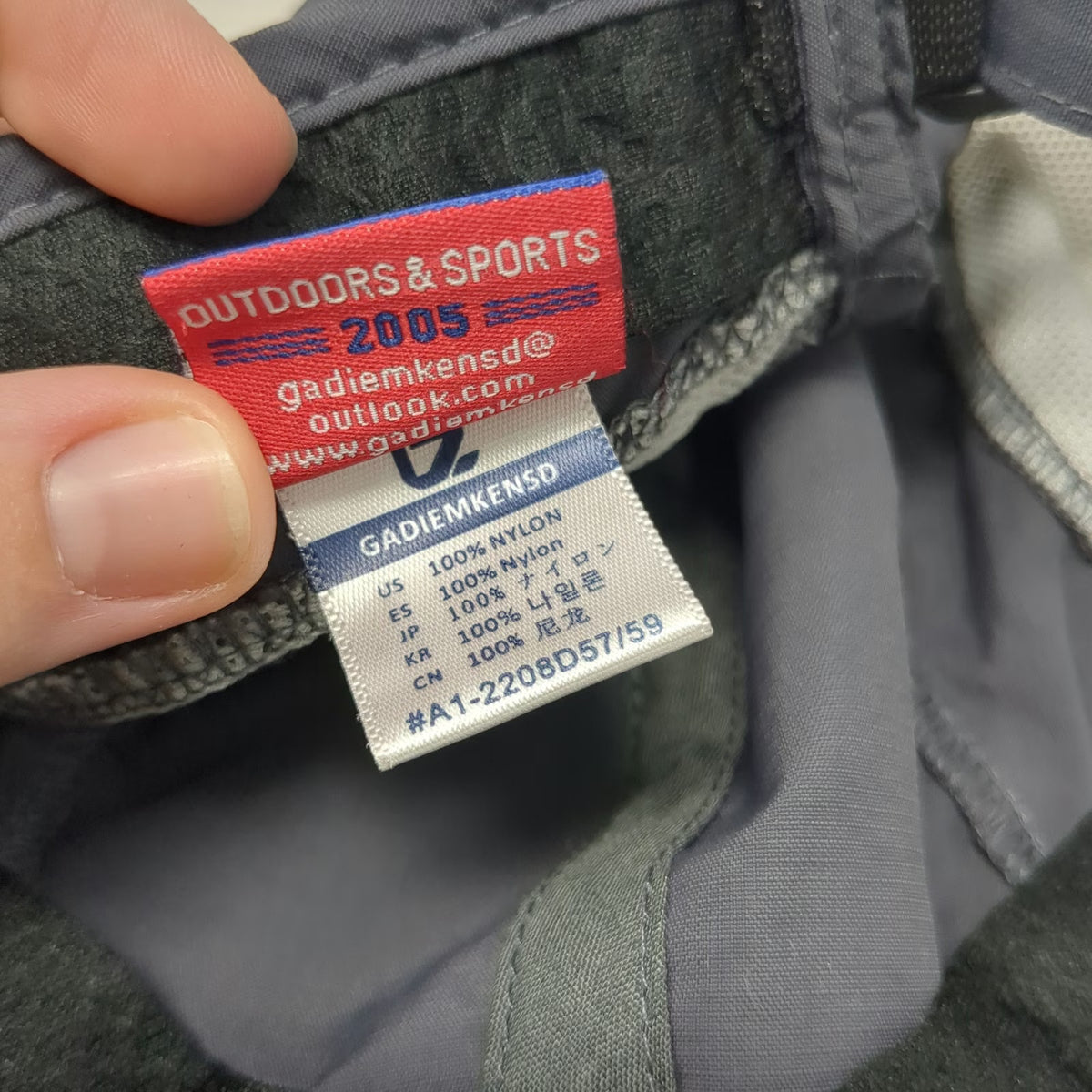 GADIEMKENSD Baseball Cap Gray L Mesh Nylon Running Adjustable Slideback Hat