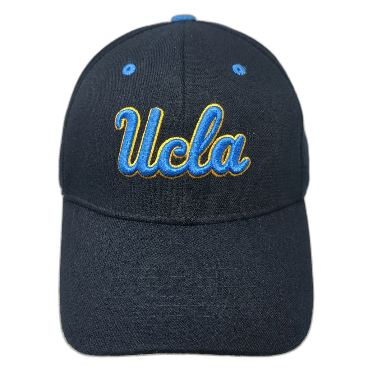 UCLA Bruins NCAA Top of the World Hat Black Blue Gold One Size Stretch Fit OS