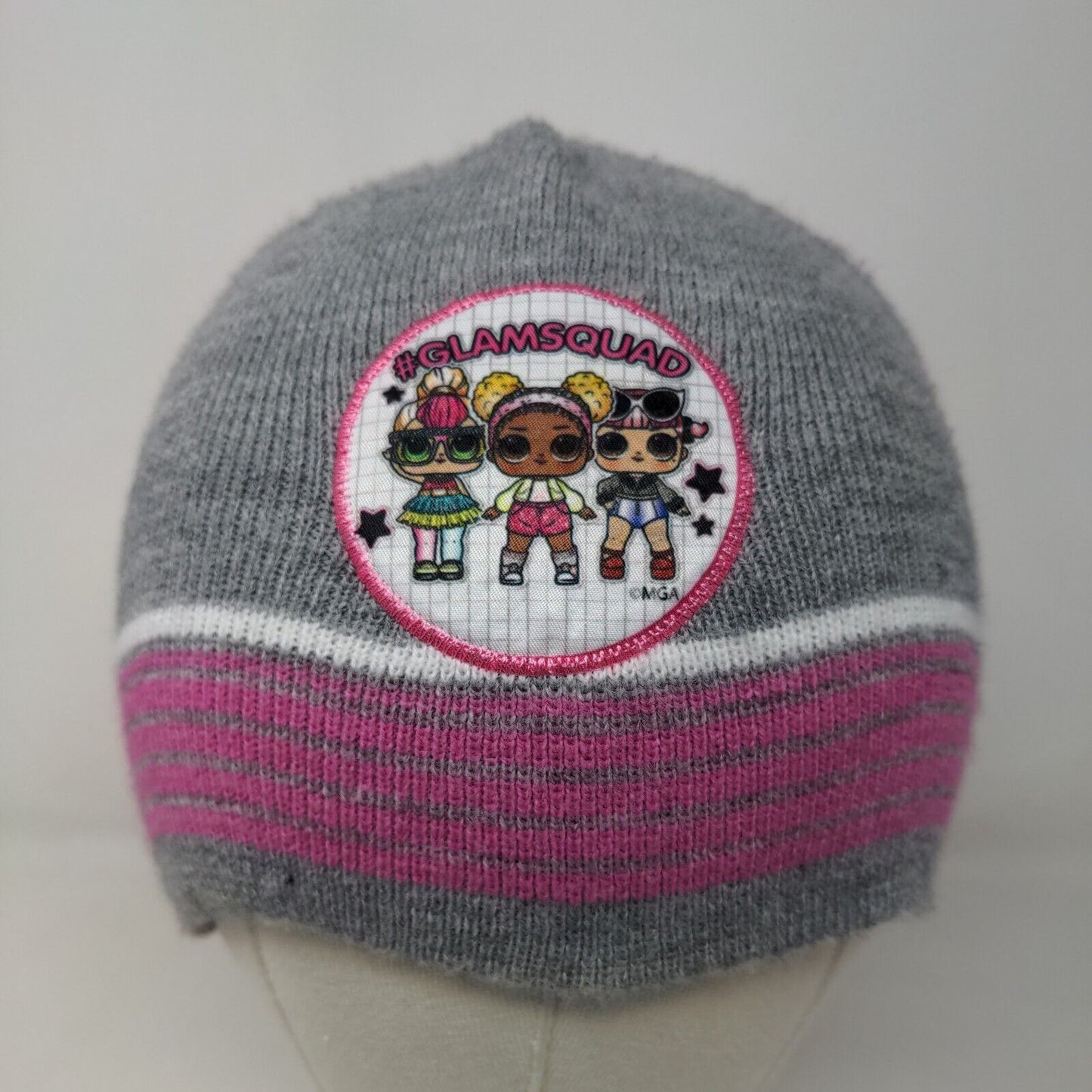 LOL Surprise Girl's Beanie Hat Cap Gray Embroidered Glamsquad Logo