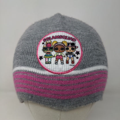 LOL Surprise Girl's Beanie Hat Cap Gray Embroidered Glamsquad Logo