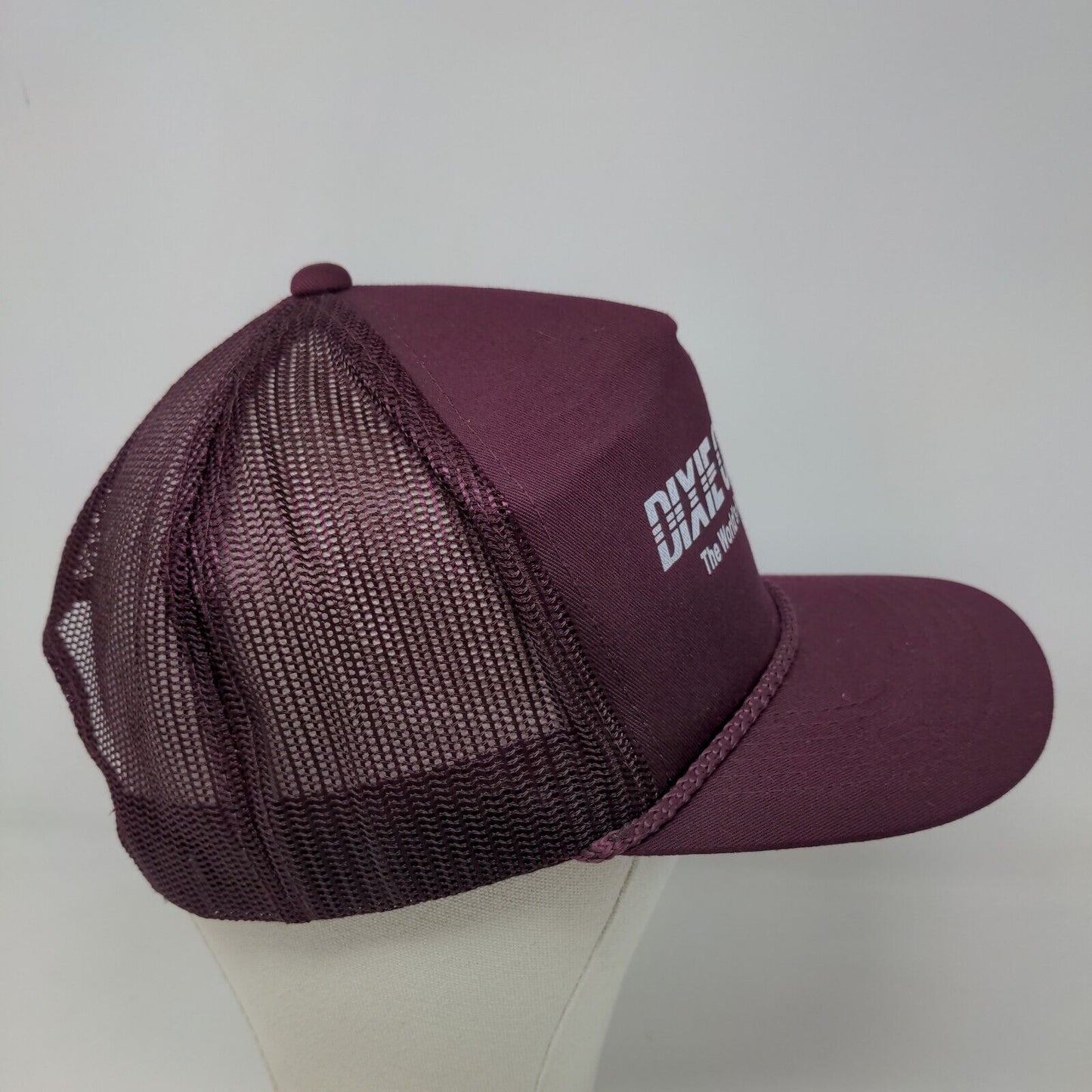 Dixie Chopper Men's Snapback Mesh Back Trucker Hat Red Burgundy Size OSFA Rope