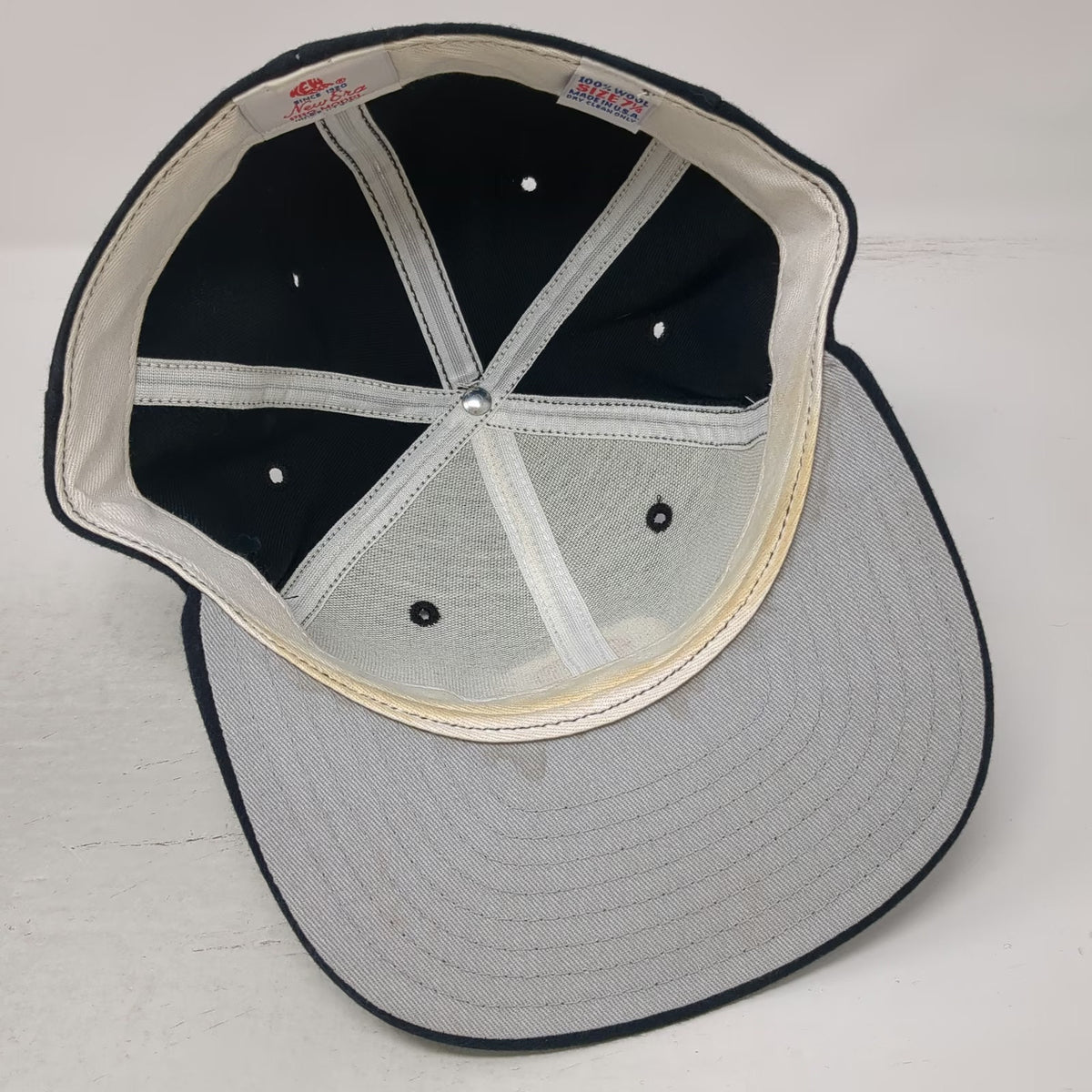 New Era Cap Blue 7 1/4 Wool Fitted Optimist All-Star Football Hat Vintage