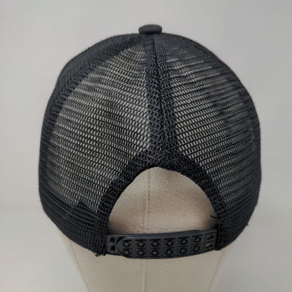 Unbranded Men's Snapback Mesh Back Hat Black Embroidered American Flag Logo