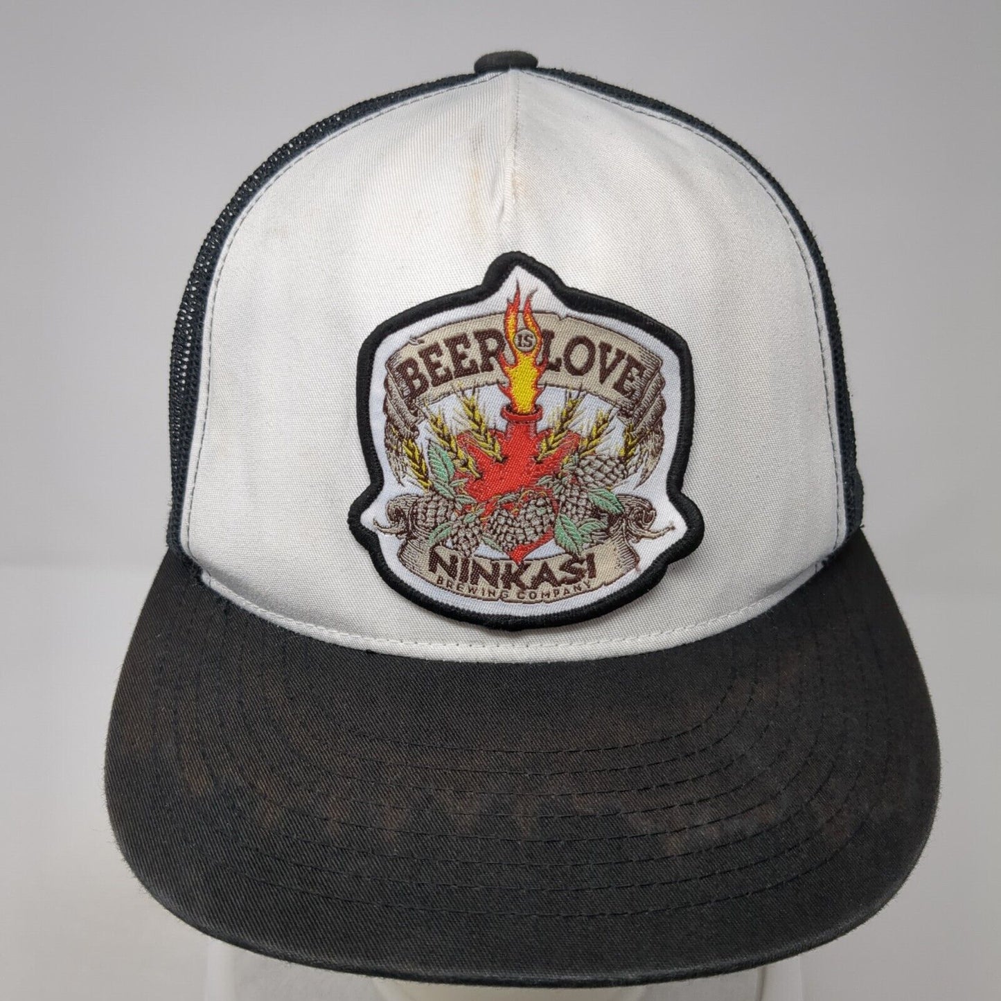 Beer is Love Ninkasi Brewing Company Snapback Trucker Hat Black OS Mesh Back