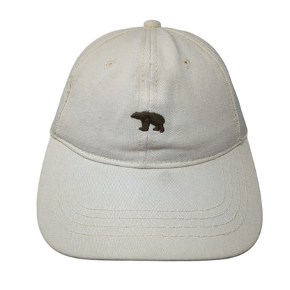 Polar Bear Slideback Baseball Cap Beige One Size Adjustable Embroidered 6 Panel