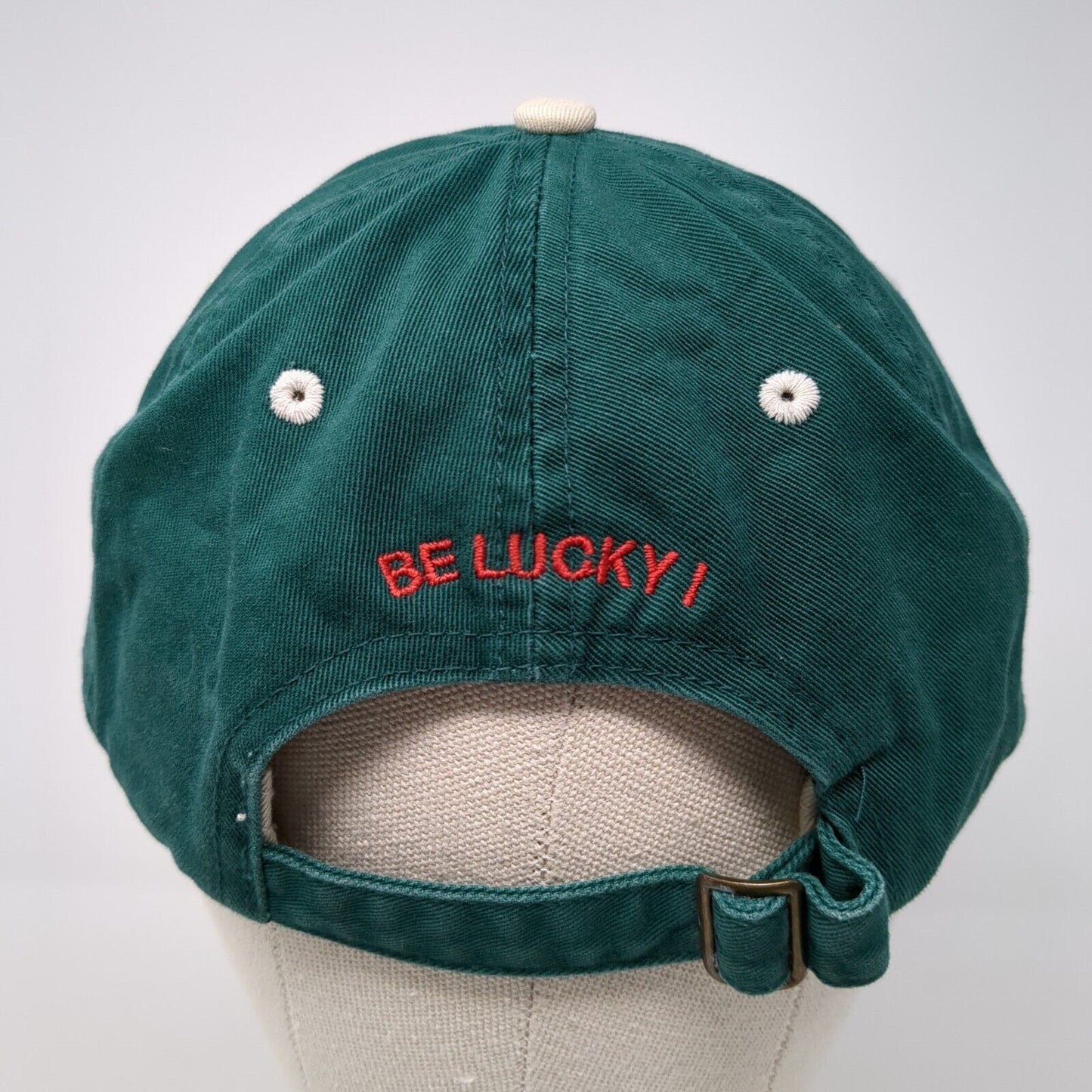 The Garage Be Lucky Slideback Hat Green One Size Embroidered Fahrenheit