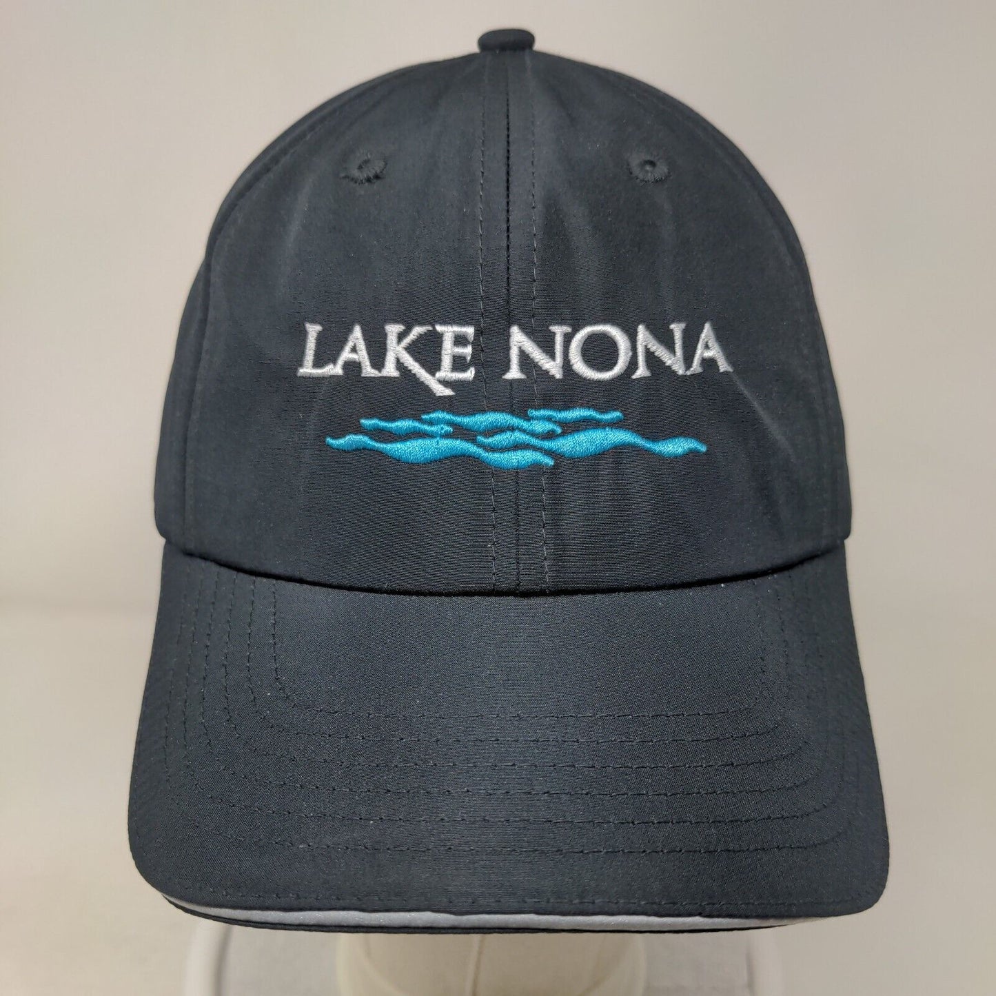 Lake Nona Slideback Hat Black One Size Adjustable Embroidered 6 Panel Core365