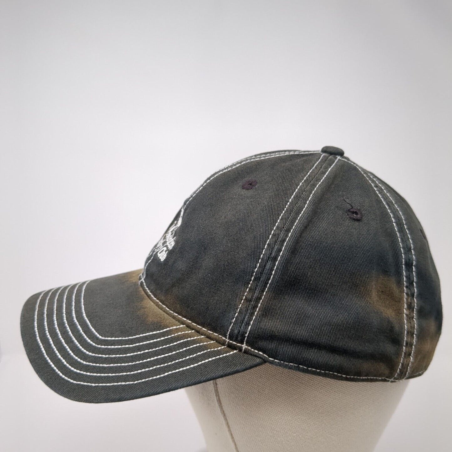 Plantation Country Club Strapback Hat Black One Size Adjustable Ivory