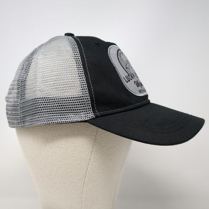Infinity Trucker Hat Black Gray One Size Mesh Snapback Lucky Rooster Whiskey