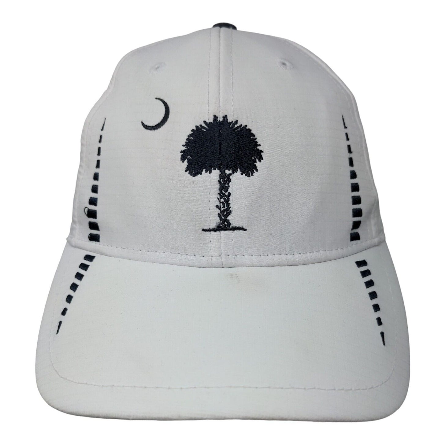 South Carolina The Palmetto State Strapback Golf Hat White One Size Embroidered