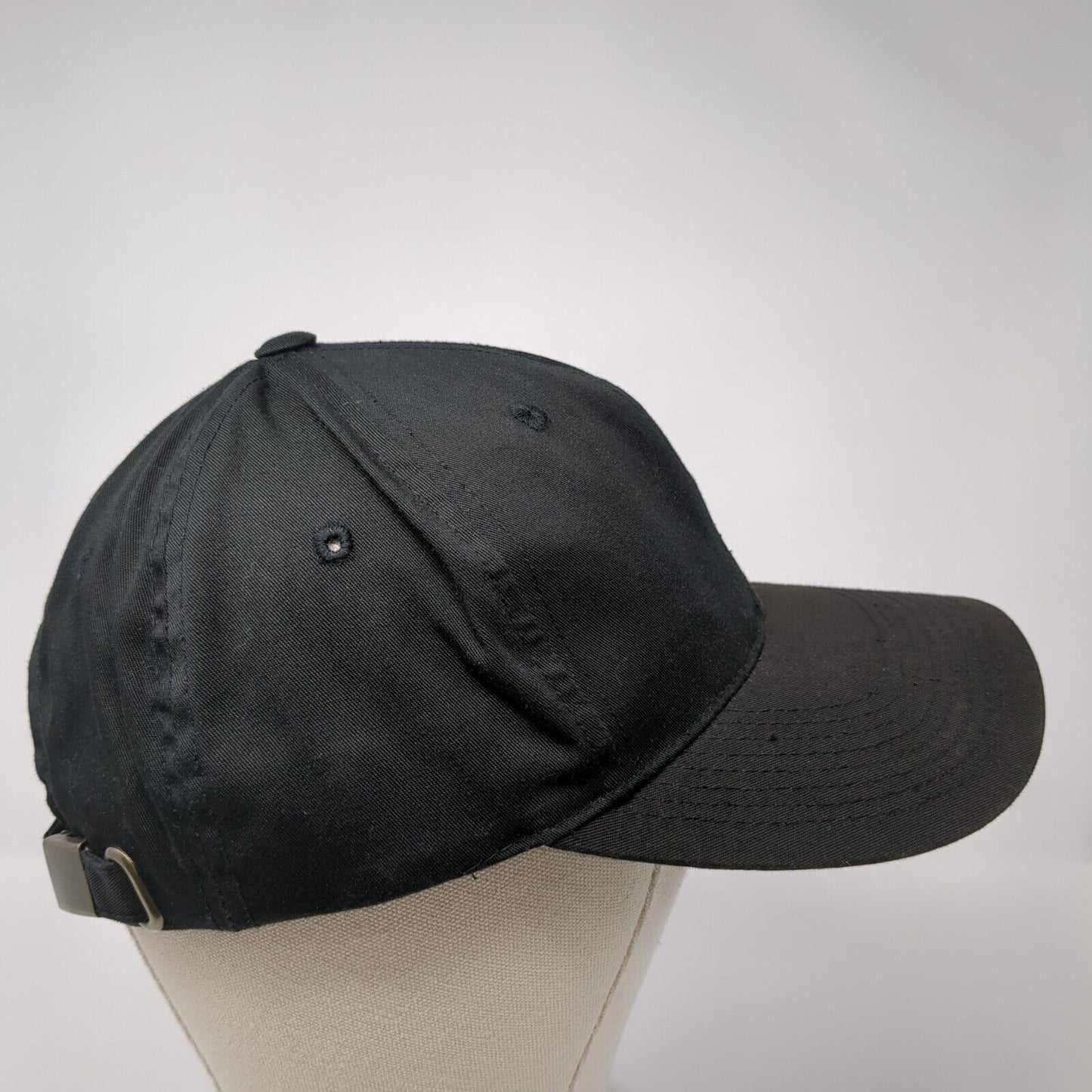Roebucks Slideback Hat Black One Size Adjustable Vented Holes 6 Panel Blank