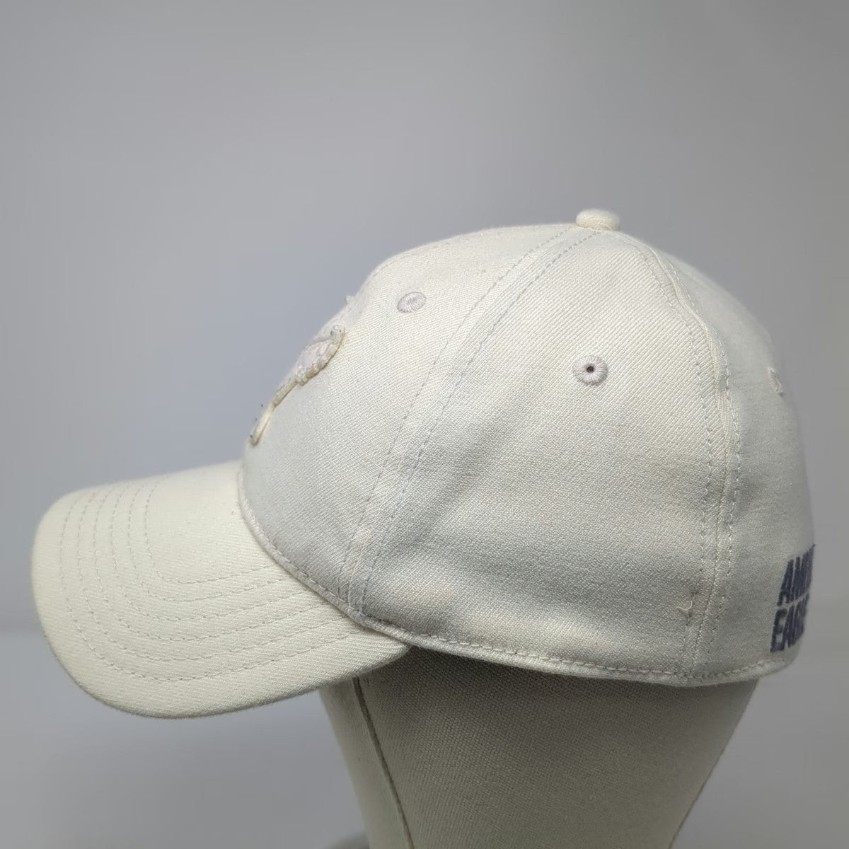 American Eagle Outfitters Baseball Cap White XL Fitted Embroidered Eagle Hat