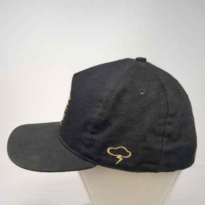 The Ampal Creative 5 Panel Black One Size Hat Gold Embroidery USA Weather