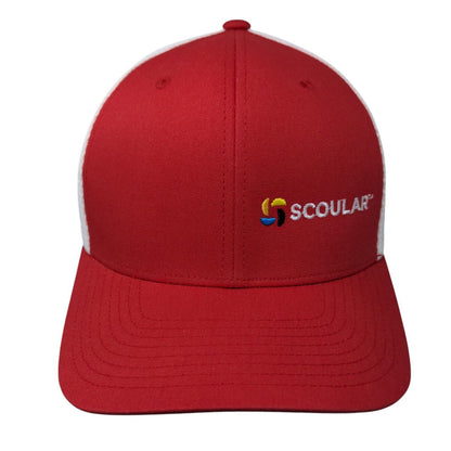 Scoular Snapback Mesh Back Trucker Hat Red One Size Colorblock Flexfit