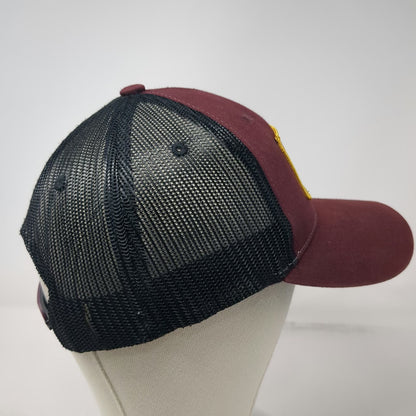 Zephyr Trucker Hat Red Black One Size Minnesota Up North Pine Trees Mesh Patch